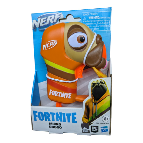 NERF Fortnite Mirco Doggo Dart Gun Microshots Blaster Hasbro Epic Games Pug - Picture 2 of 5